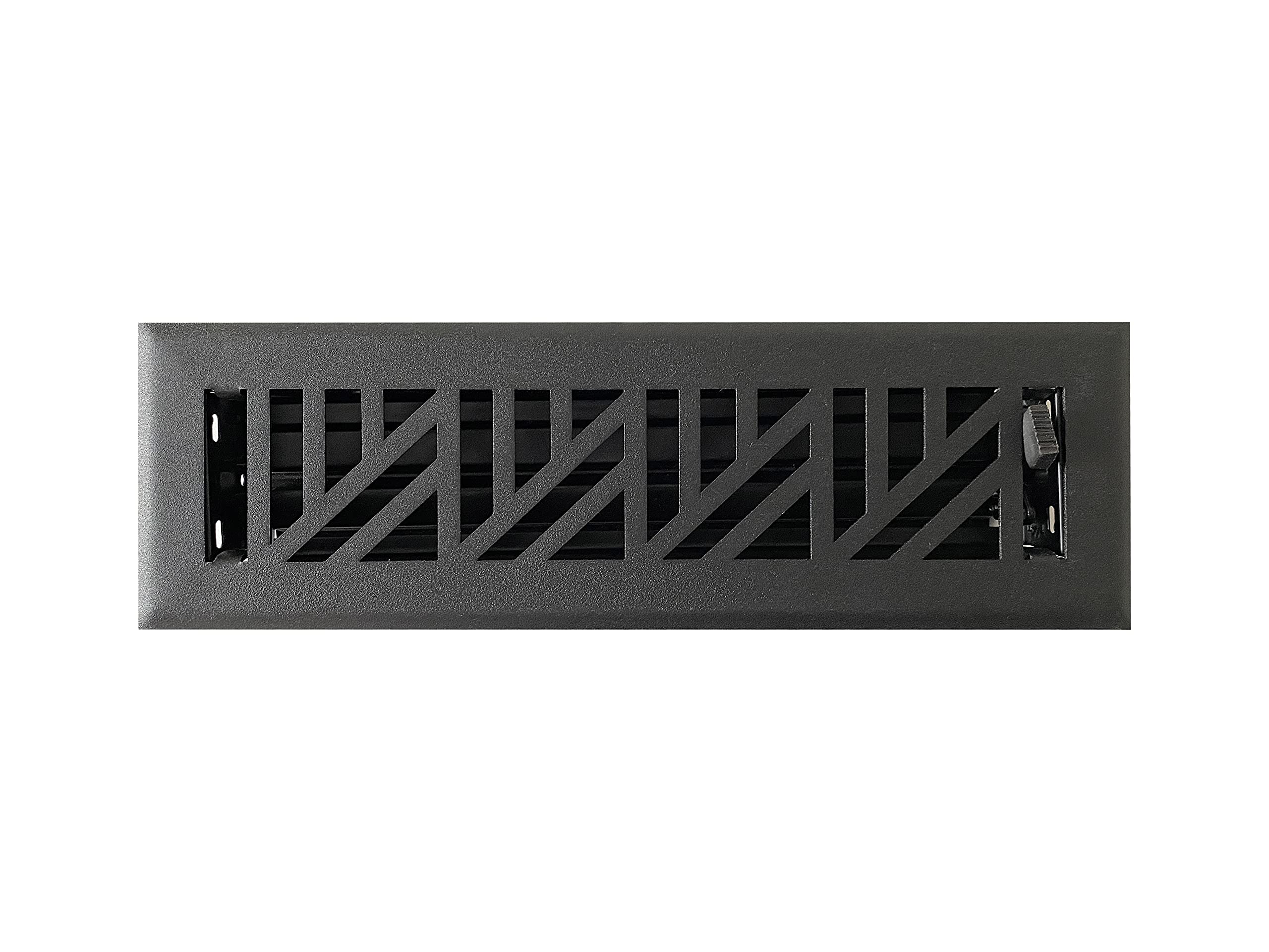 (Similar To Photo)Empire Register Co, Vent Cover - 2x12 inch, Abstract Design, Textured Black Finish, Heavy Duty Floor Vent Covers, Metal Damper Attached. Vent Covers for Home Floor only.