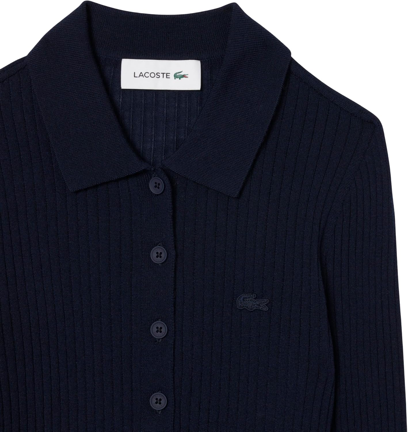 Lacoste Women's 100% Wool Long Sleeve Polo Sweater