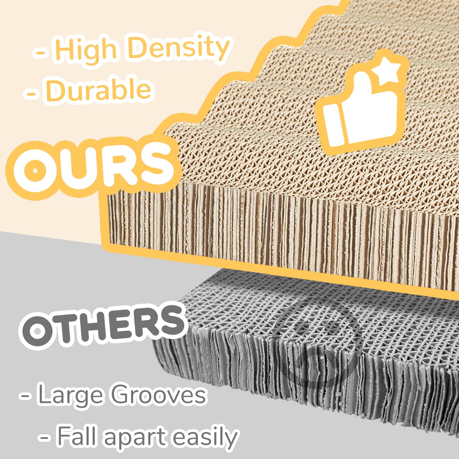 Juego de 3 almohadillas para rascar gatos corrugados para cama y salón que sobrepasan los arañazos para gatos en forma de onda, cartón reversible para muebles, incluye