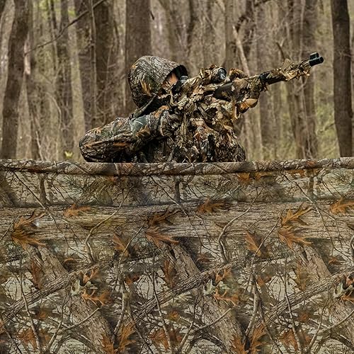 Miniatura 2 de LOOGU Red de camuflaje, cubierta de persianas de pato, red de malla silenciosa, cubierta de red de camuflaje militar militar de 59 pulgadas de