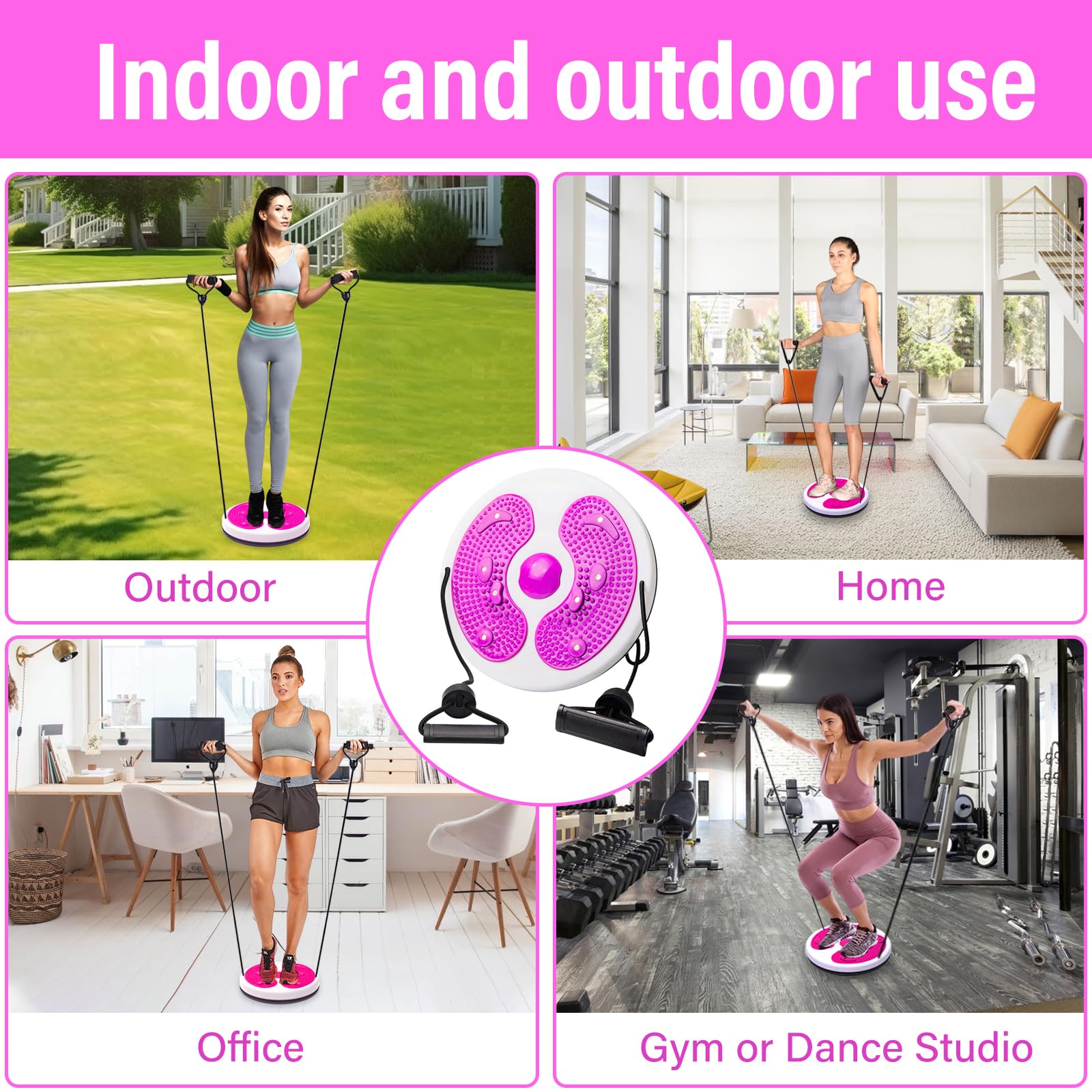 Twist Waist Disc, Twist Cintura Torsión Disc Fitness Disco Torsión Con correa de Mano Máquina de Cintura torcida Multifuncional Masaje Suela pies Disco Cintura Giratorio Para Ejercicio en casa
