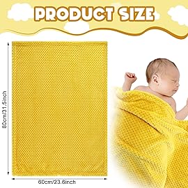 Frienda 4 Pcs Baby Fuzzy Blanket Fluffy Baby Blanket for Boys Girls Soft Warm Infant Newborn Toddler Receiving Nursery Bed Supplies, 32 x 24 Inch(Yellow Color)