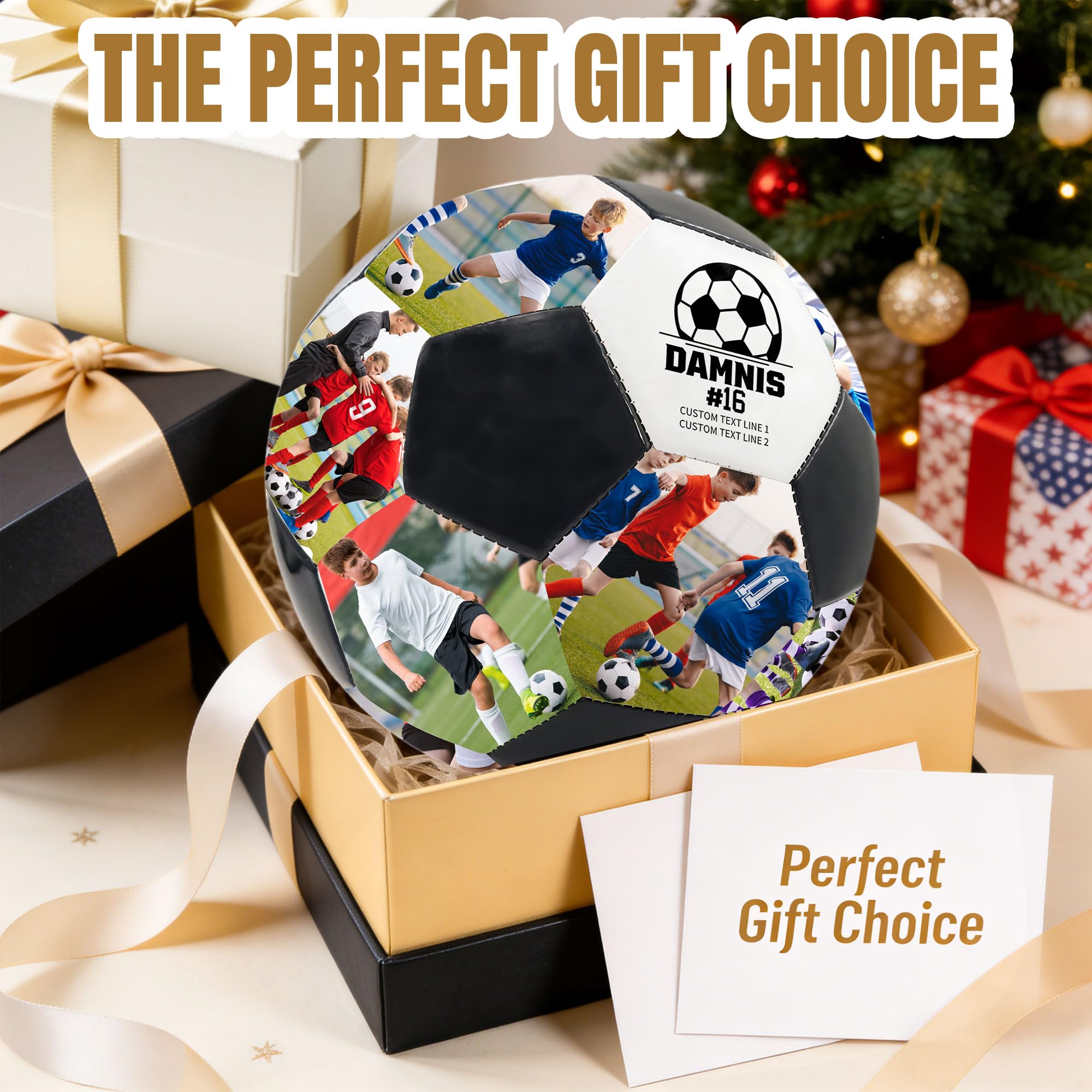 Personalisierter Fußball mit Namen und Foto, Personalisiertes Fußball-Karriere-Souvenir, Fußballgeschenke für Sohn, Tochter, Freund, Fußballfan, Vater, Trainer, Geburtstag, Abschlussfeier