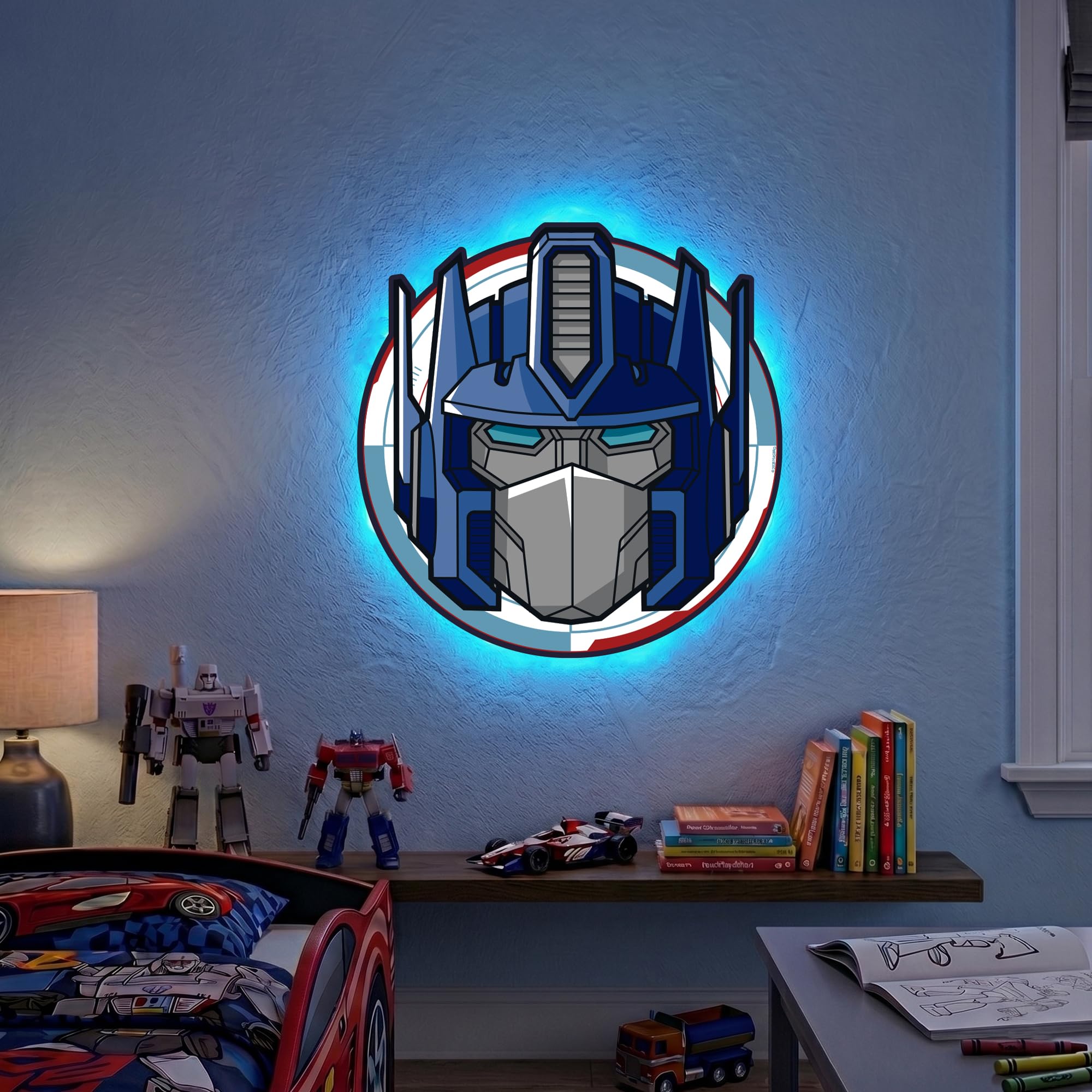 Themed Transformers Optimus Prime LED Backlit Wallpop
