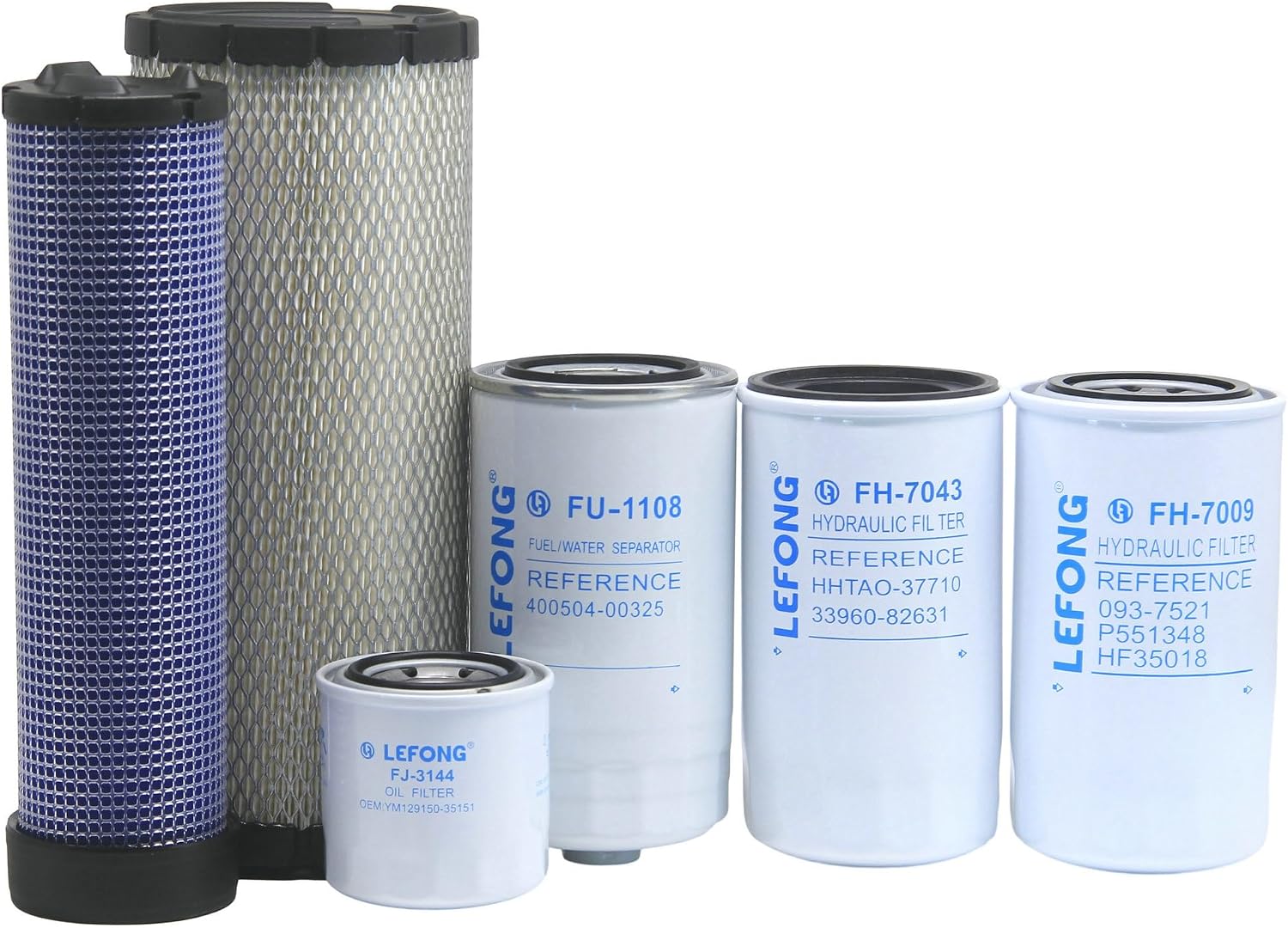 ST-1047 Filter Kit Compatible with Kioti CK3510 HST CK4010 HST Compact Tractors Replaces Air Set E7230-11081, Oil E6201-32443, Fuel F6800-16411, Hydraulic T2185-38031, HST T5855-46531 (6 Pcs)