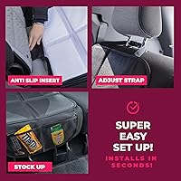 Vista 7 de Todays Kids Protector de asiento de coche, impermeable, con acolchado grueso, 2 bolsillos, ajuste universal, color negro