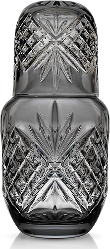 Miniatura 5 de Godinger Jarra de noche de noche taza y botella para mantener junto a tu cama para una práctica bebida de medianoche 16 onzas