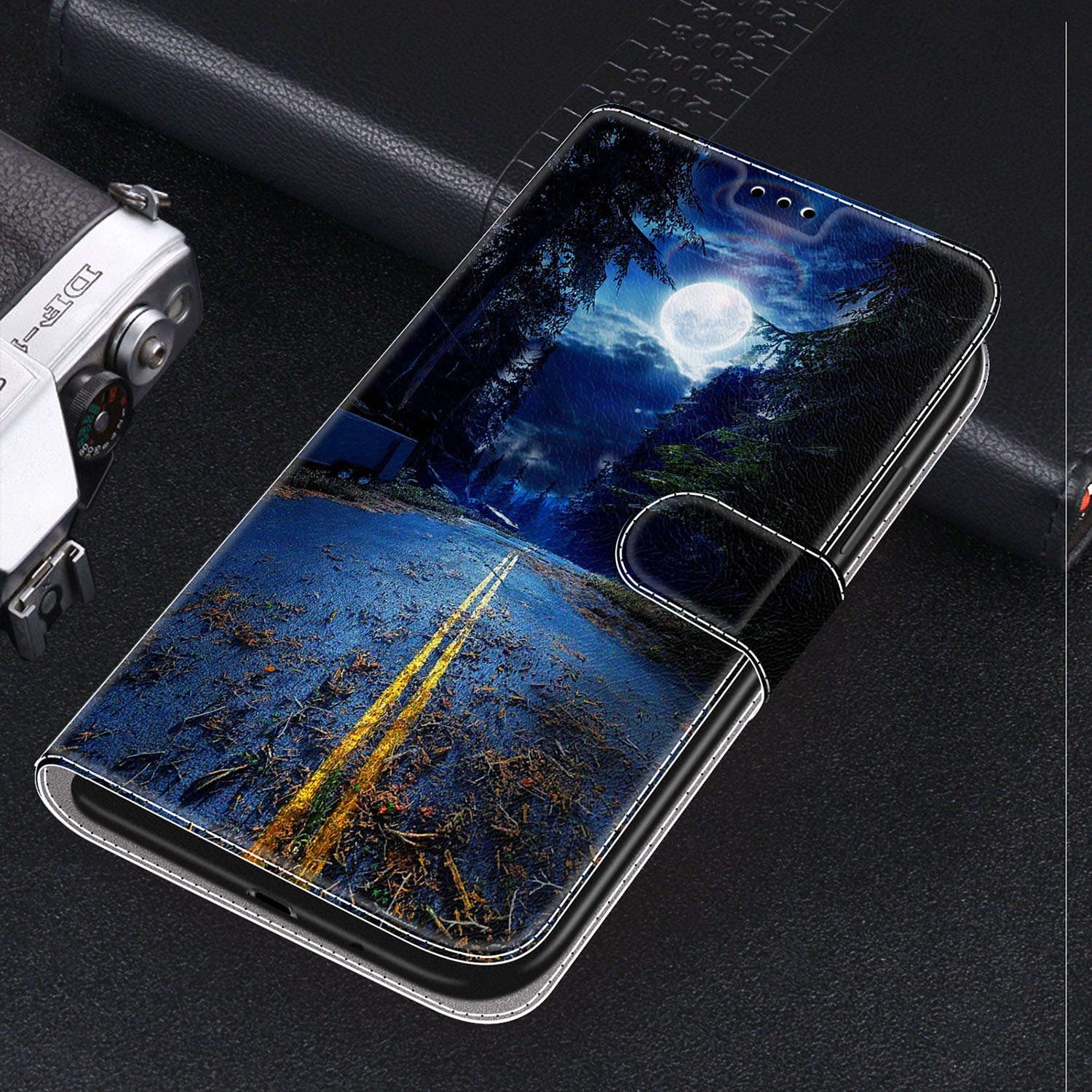 SNCLET per Xiaomi Poco X3 NFC Custodia Libro con TPU,Premium PU Pelle Protettiva Antigraffio Magnetica Flip Supporto Porta Carte Wallet Cover per Xiaomi Poco X3 NFC,Bright Moon