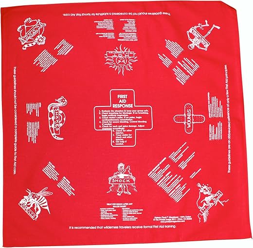 First Aid Emergency Survival Bandana, One Size