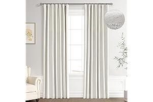 Joywell 96" Linen Textured Blackout Curtains | Versatile Hanging Options for Maximized...