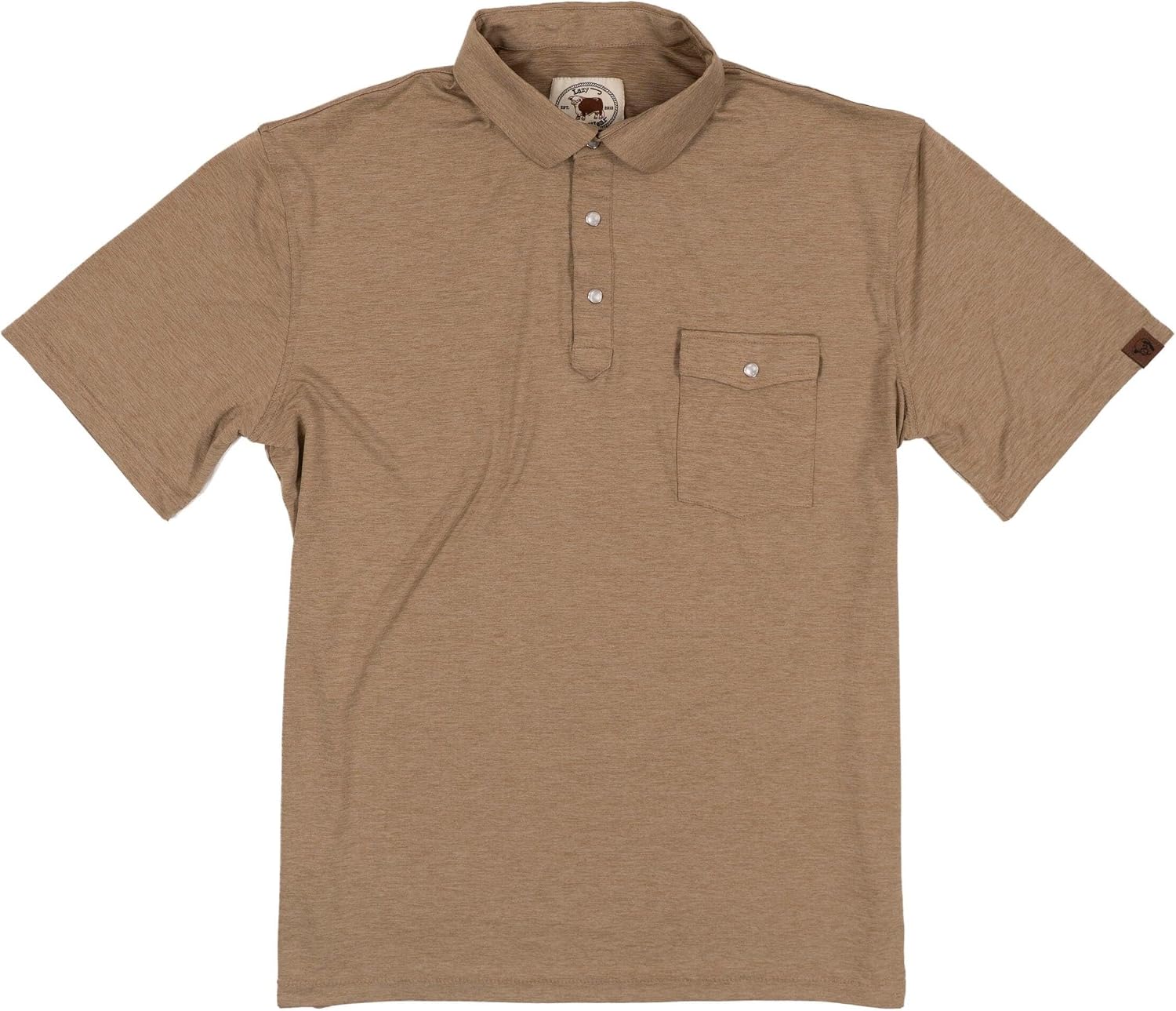 Lazy J Ranch Wear Men's Classic Solid Performance Polo Shirt - Pearl Snap Buttons - Golf Shirts for Men, Golf Accessories