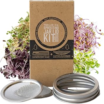 Trellis + Co.Stainless Steel Sprouting Kit, 2 Pack Rust Proof 316 Stainless