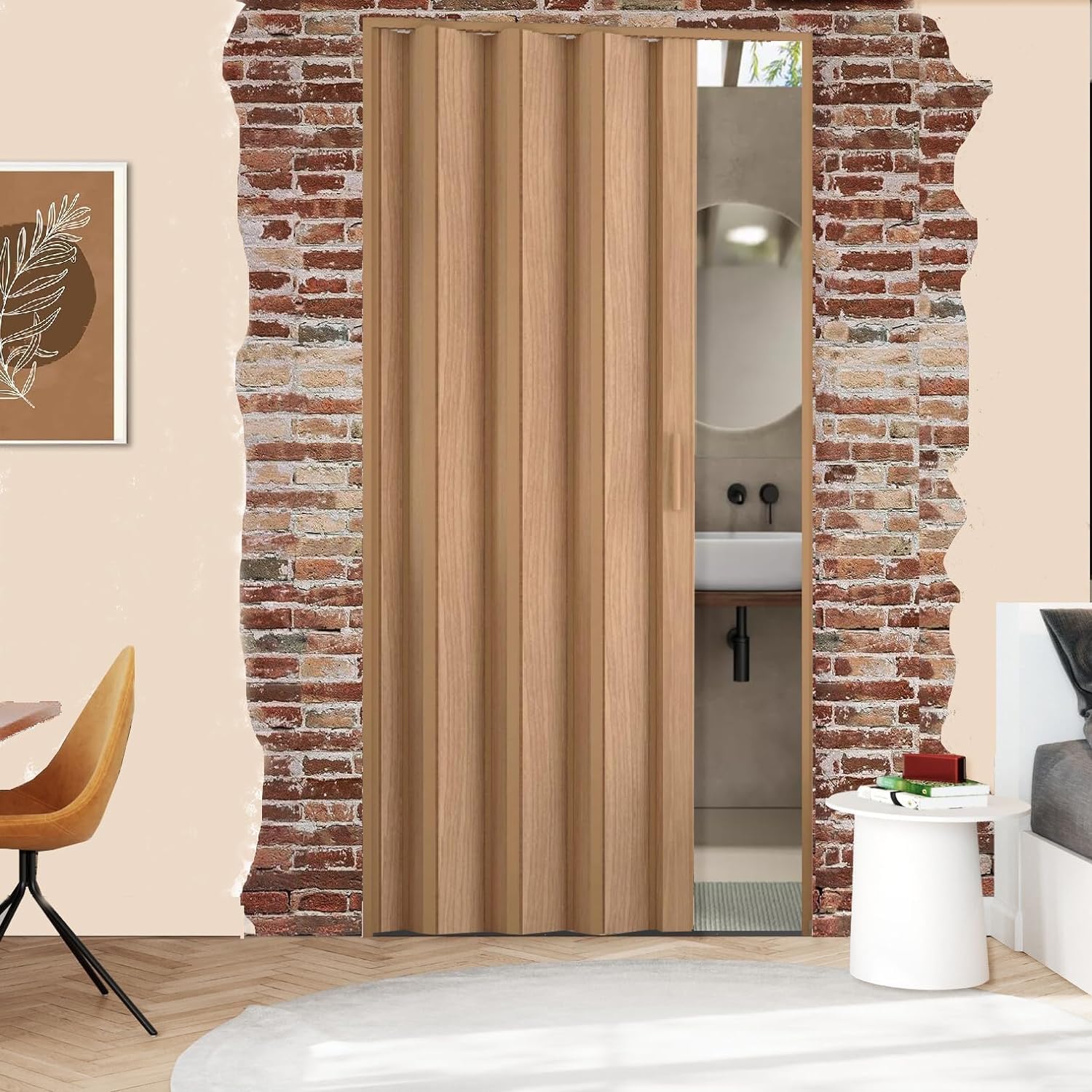 PORTA A SOFFIETTO SU MISURA FINTO LEGNO PVC PREZZO PARTENZA x misure 0-95x220, Accessori istruzioni e video. Realizzabile in altezza max 224cm. Mod.LORELLA EXTRA STAMPATO LEGNO