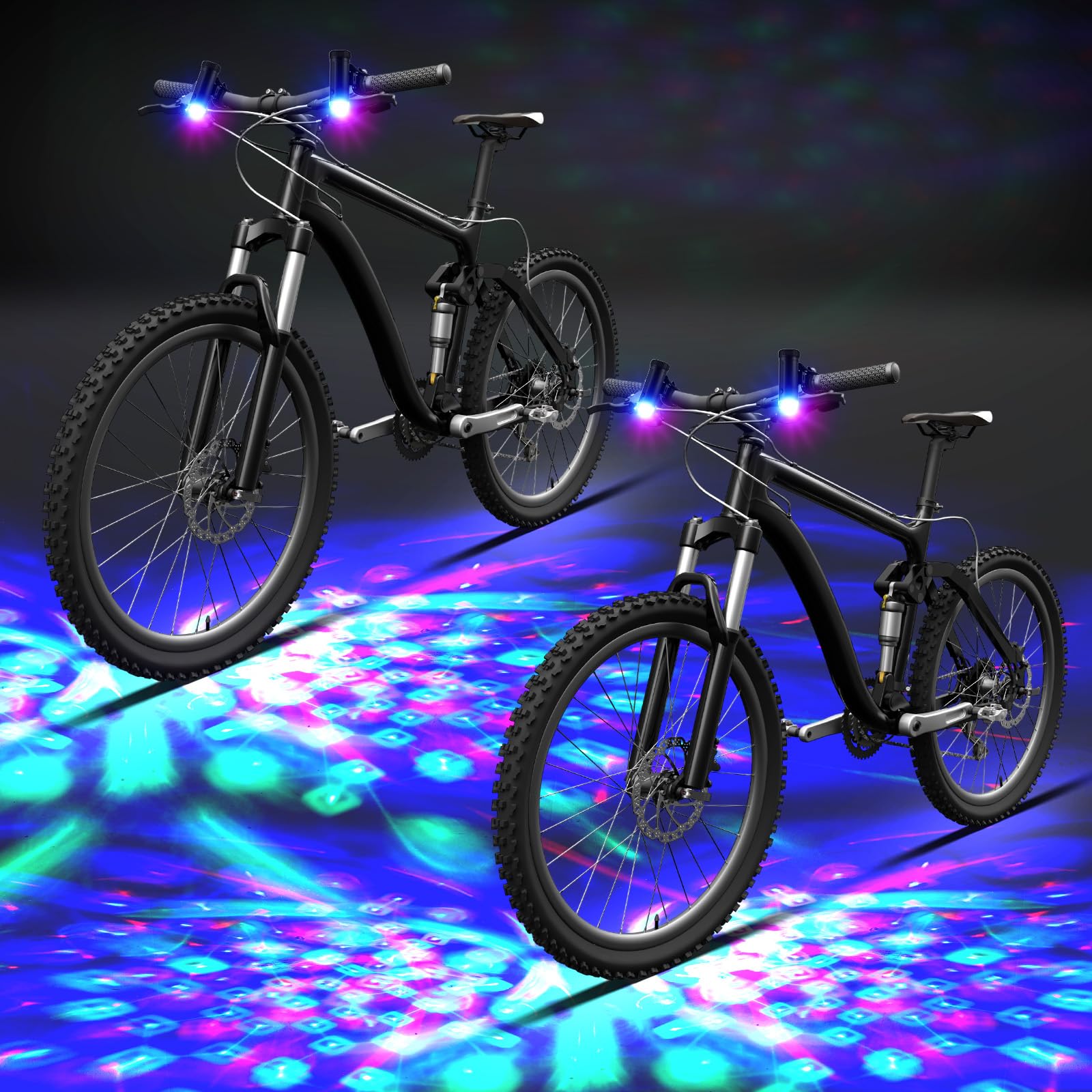 Lumière LED pour vélo, scooter, discothèque, lumière tricolore, clignotant, accessoire de cyclisme amusant, cadeau de Noël, 3 piles AAA incluses