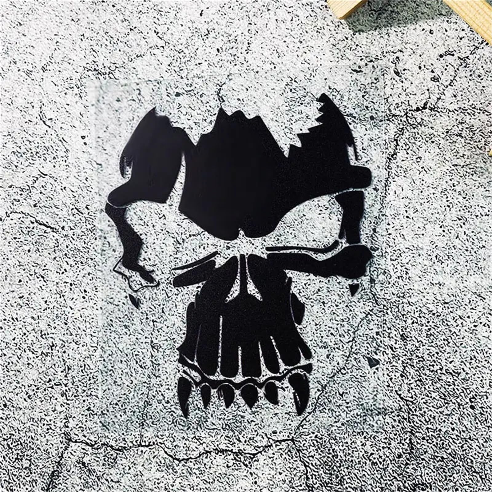 FGLFPXI Skull Motorcycle Helmet Sticker,Gradient Decal, Adhesive for Scooter Motorcycle