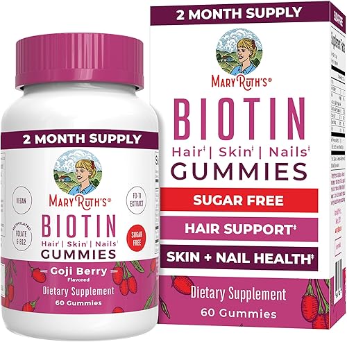 Biotina | Sin azúcar | Suministro de 2 meses | Gomitas de biotina | Vitaminas de biotina para la piel del cabello y las uñas | Gomitas de biotina