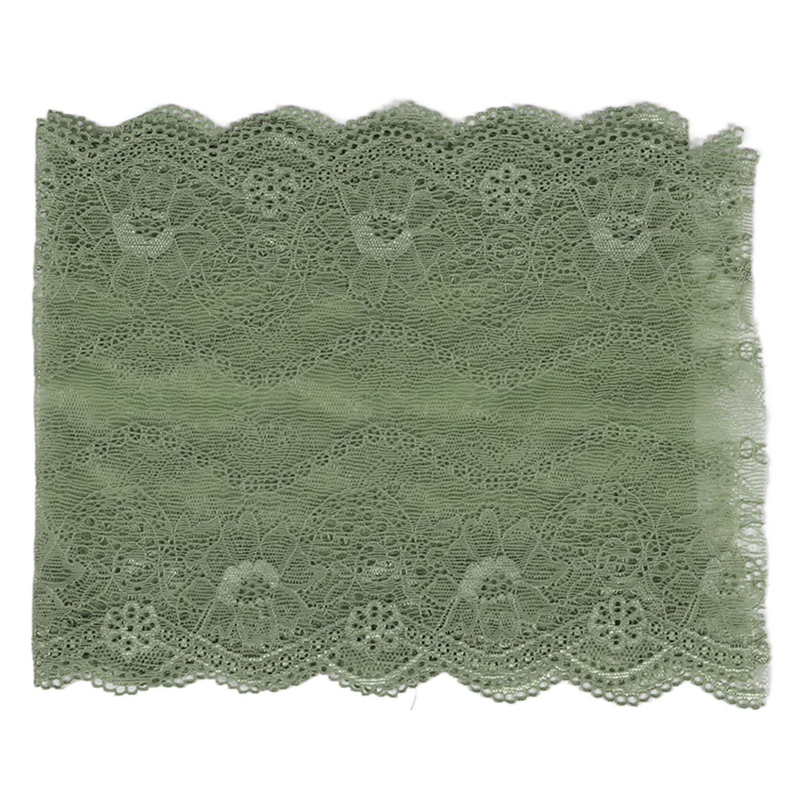 Nastro Di Pizzo Elastico Verde Menta - 10 Yard X 7,3 Pollici, Per Abbigliamento Fai Da Te - Foto 6