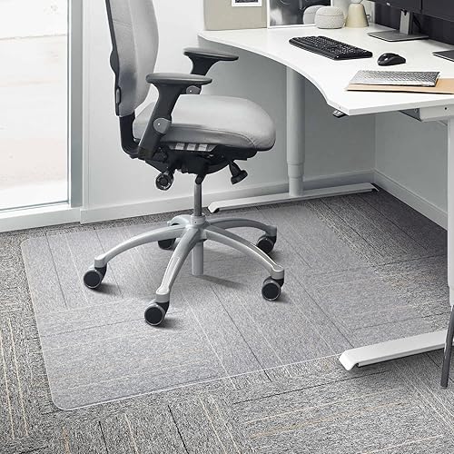 Miniatura 53 de Tapete para silla de suelo duro, 55 x 36 pulgadas, tapete para silla de oficina para superficie dura, alfombra de área para sala de estar, alfombra