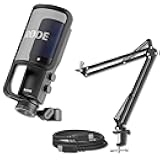 Rode NT-USB+ USB Condenser Microphone with Rode SC27 Black USB-C to USB-C Cable and StreamEye Adjustable Boom Arm