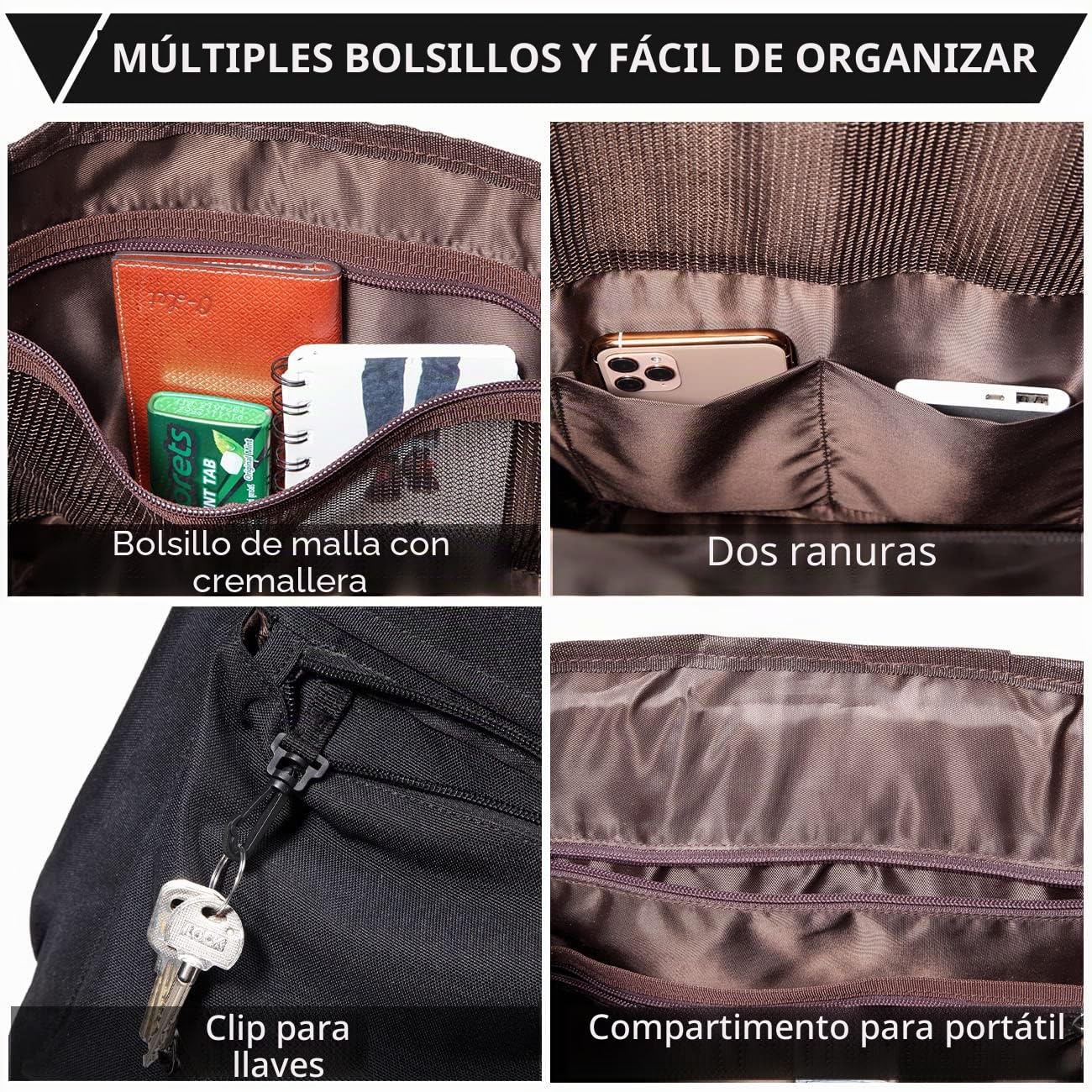 Mochila Viaje, Mochila Hombre Mochila Mujer Vintage Mochilas Escolar Impermeable Mochila Portatil 15.6 Pulgadas Impermeable Mochila Universidad Adolescentes para Acampar Viaje Trekking