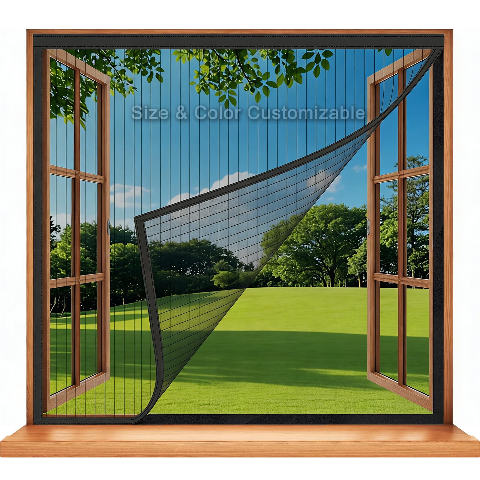 One-Piece Window Screen – Custom Made for a Perfect Fit, Width Within 50cm - 250cm, Insect Mesh, Fly Screens for Windows, Window Netting for Insects