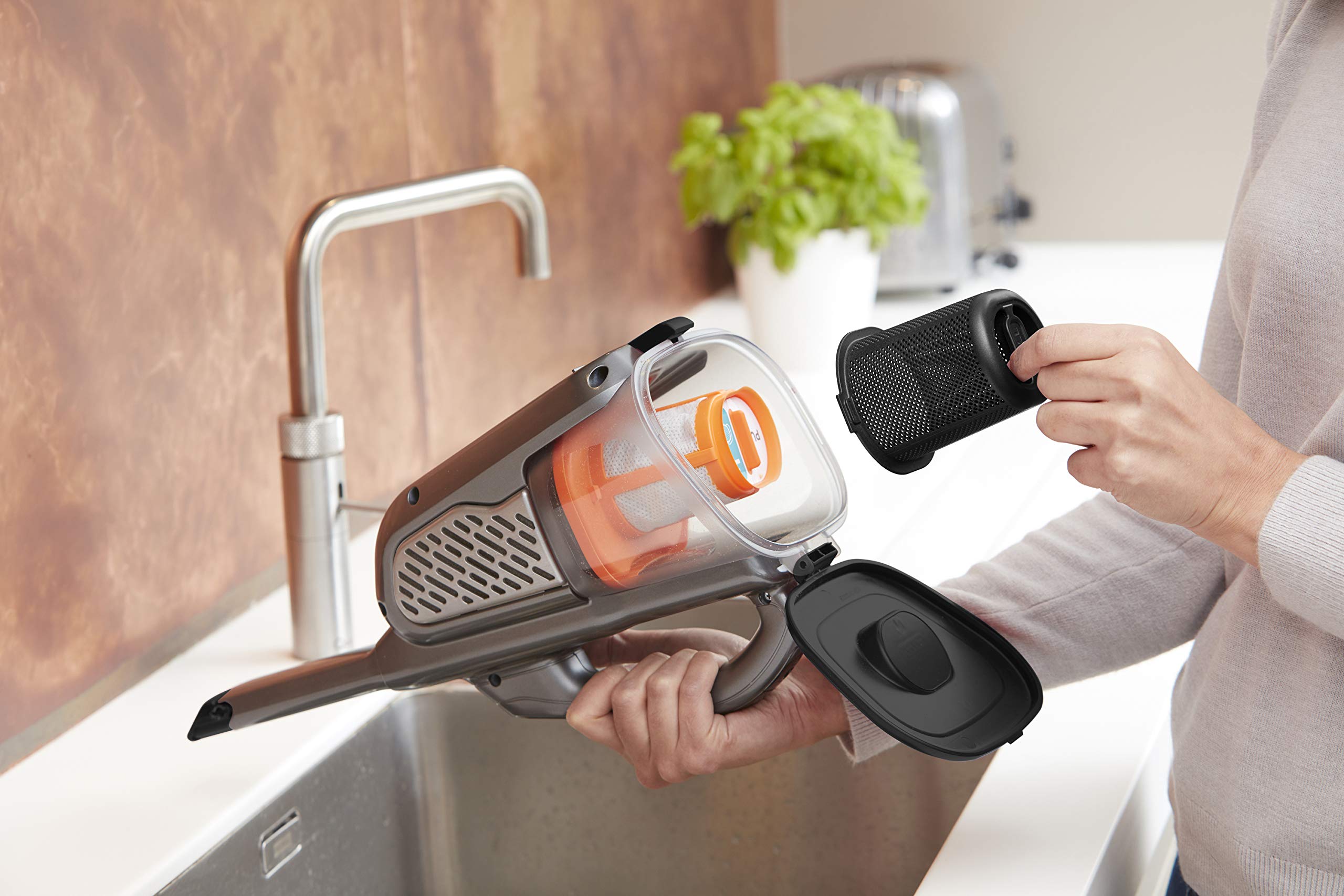 Black & Decker, Odkurzacz ręczny akumulatorowy Dustbuster 18V / 2.0Ah (36 Wh), akumulator litowo-jonowy, BHHV520JF