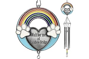 Rainbow Bridge Pet Memorial Windchime - Wait for Me at Rainbow Bridge...