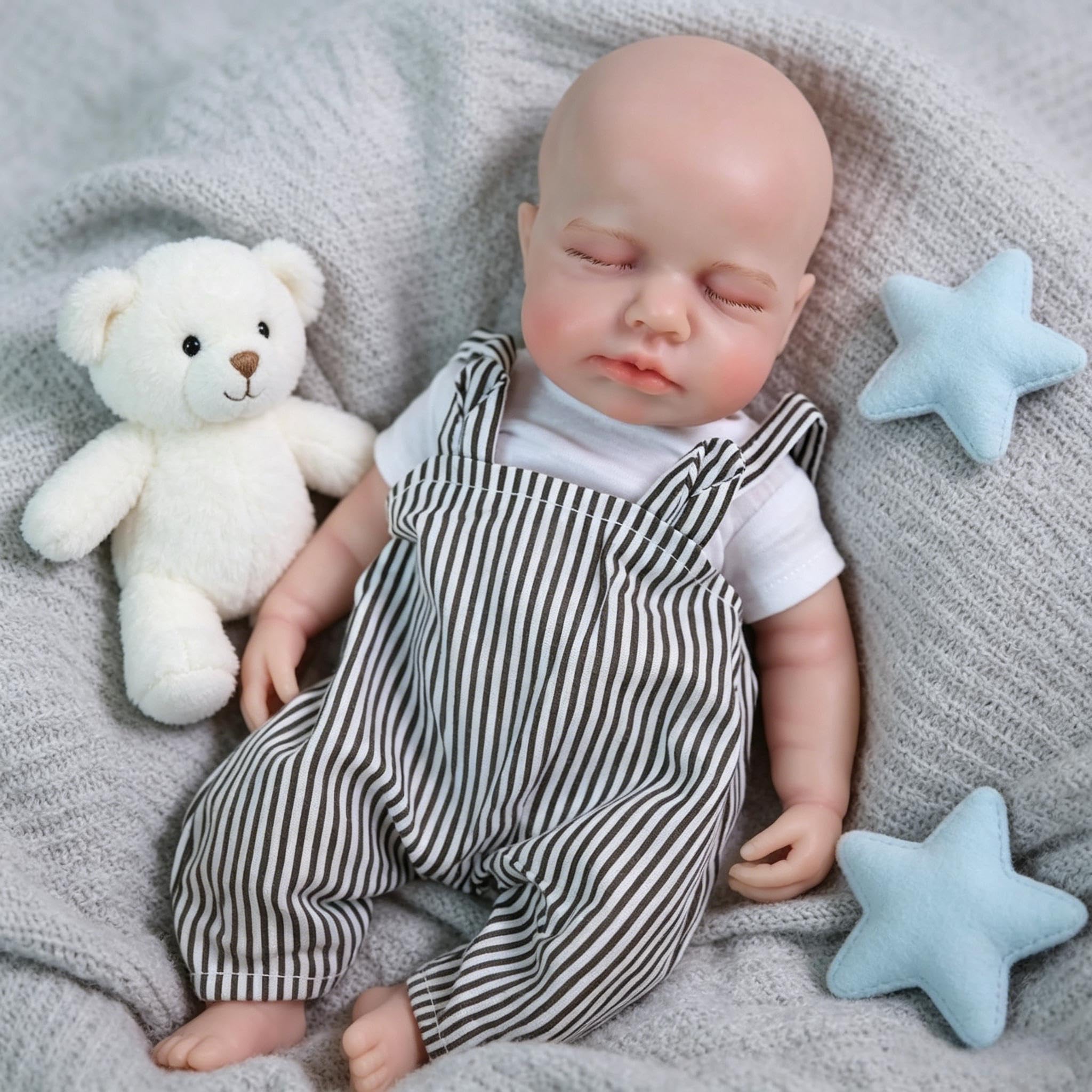 RXDOLL Reborn Baby Dolls 30 cm, silikonowe, pełne ciało, realistyczne lalki, prawdziwe życie, miękki silikon, nie winylowy, chłopiec, z zestawem ubrań dla dzieci w wieku 3+ i kolekcjonerów