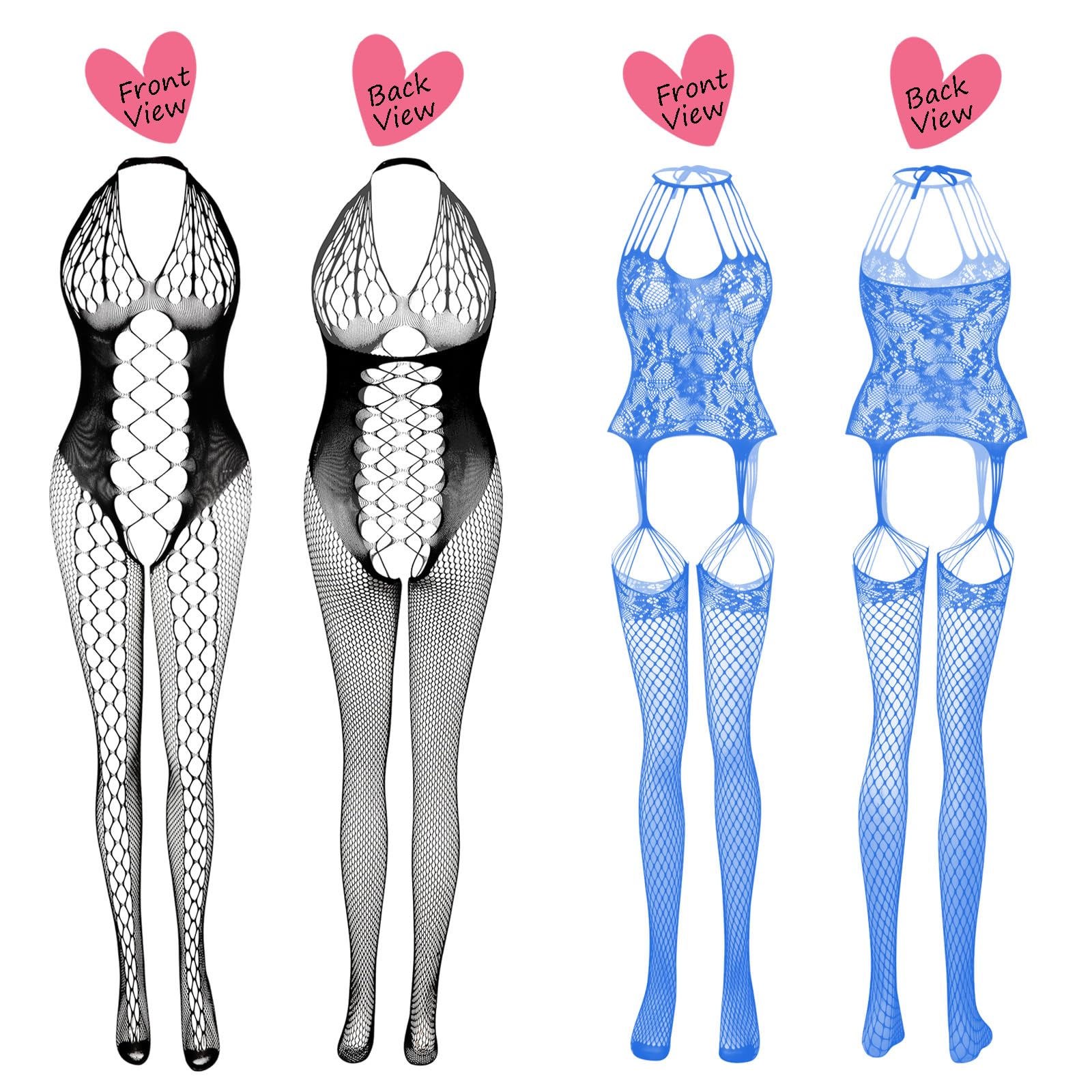JDiction Lencería para mujer Babydoll Fishnet Body Sexy Nightwear (12 unidades)