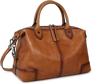 Genuine Leather Satchel Tote Bag for Women Leather Purse Large Capacity Top Handle Handbag Vintage Doctor Bag