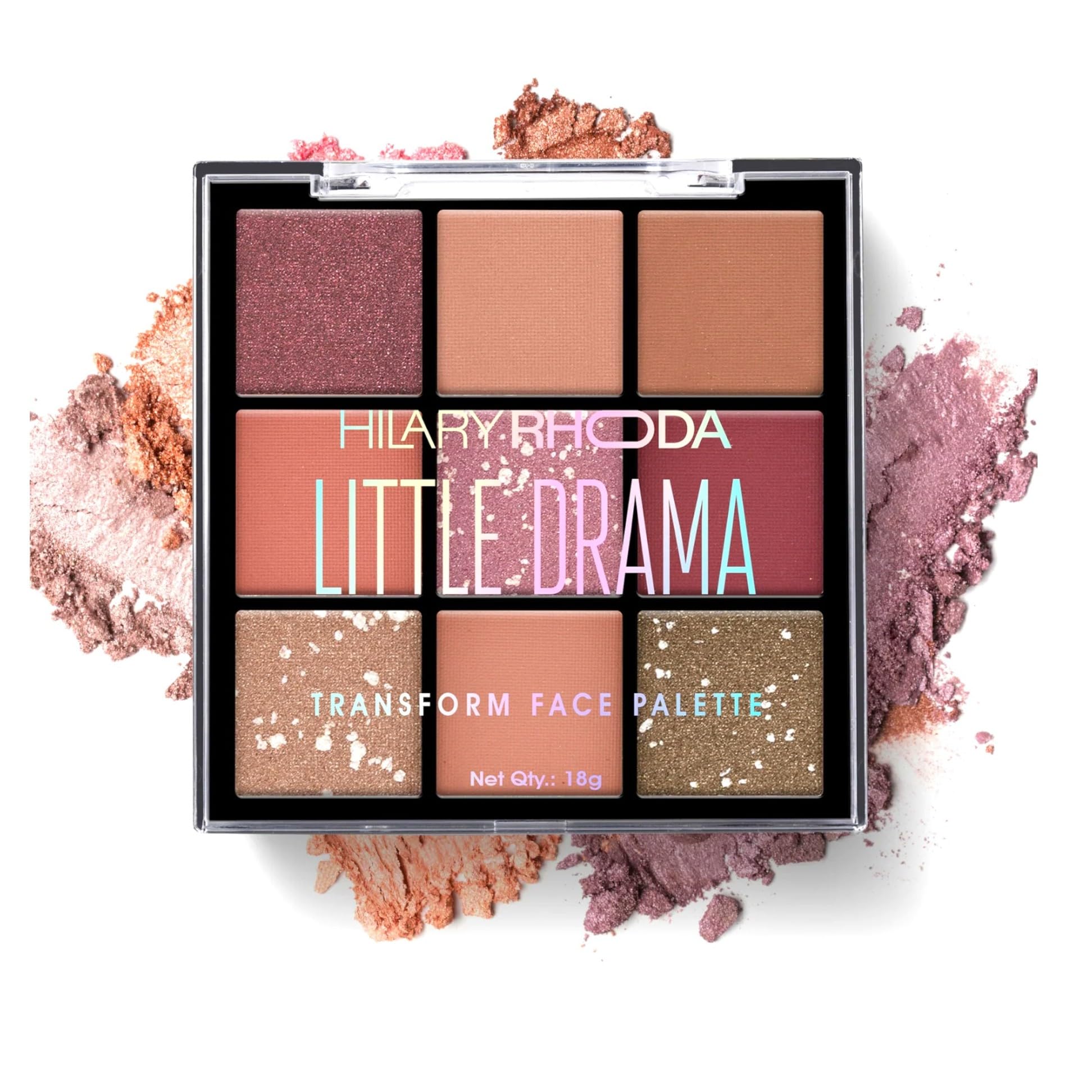 13 - Shades Eyeshadow Palette and Face Powder Collection, Shimmering Pink and Bronze, 20g-image-49