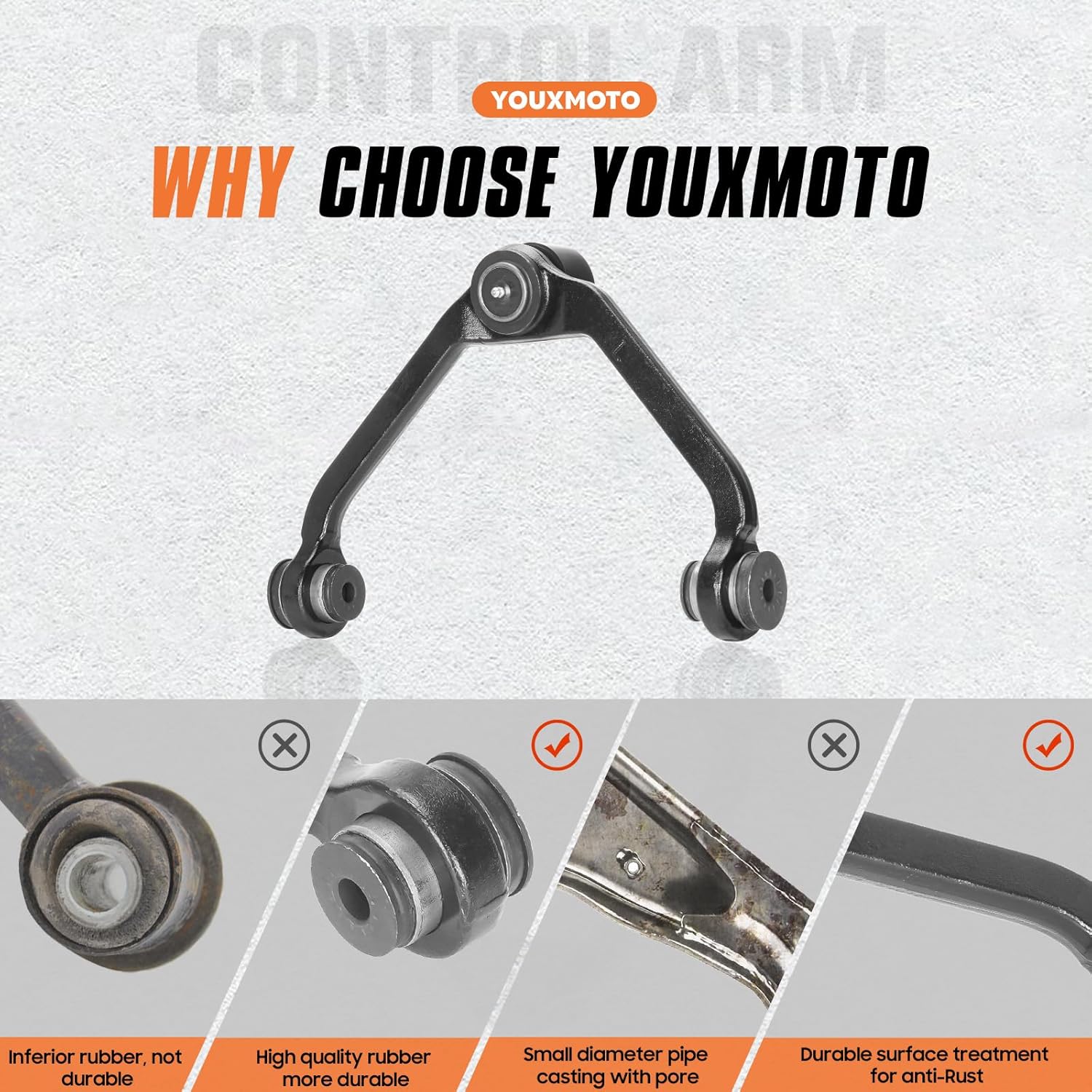 Front Upper Control Arm & Lower Ball Joints Fit for Ford Explorer 1995-2001, Ranger 1998-2011, Fit for Mazda B3000 1998-2007, B4000 1998-2009 (2-Piece Design) -4PCS