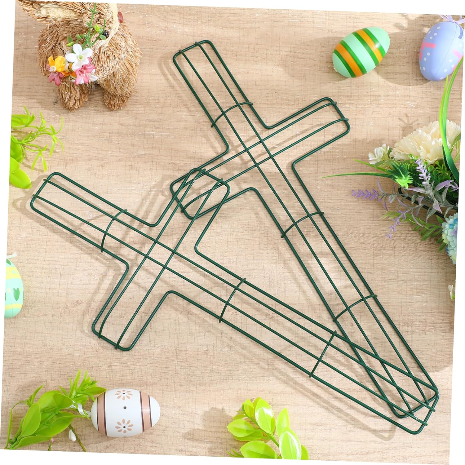 3 Pcs Easter Wreath Funeral Wreath Wedding Rings Religious Church Church Form Forms Flower Arranging Frame Bay Metal Wires Christmas Tree
