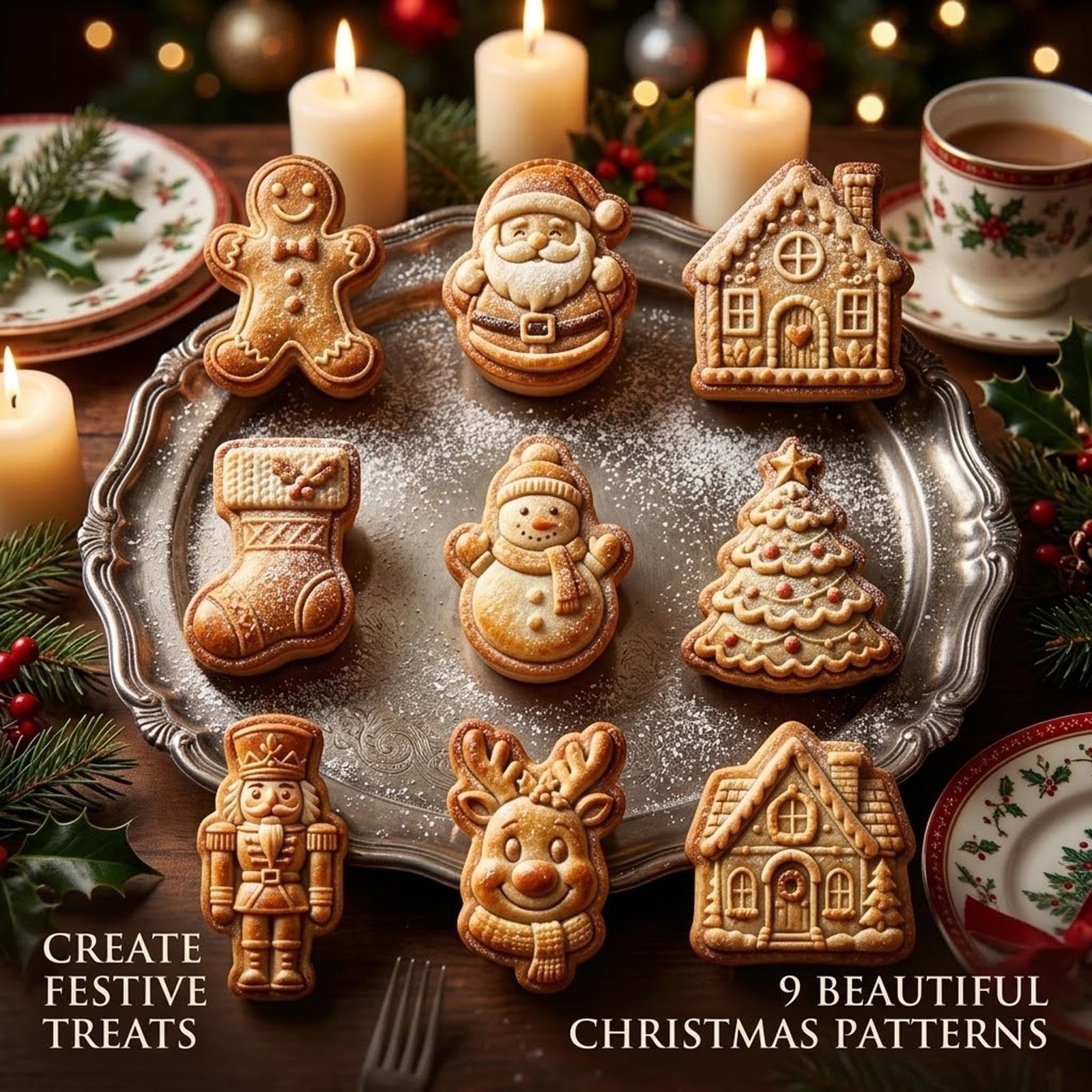 Stampi for mini torta di Natale a 9 modelli, stampi for goffratura