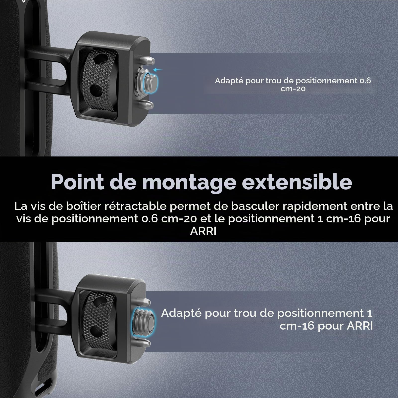SMALLRIG Poignée Latérale avec Vis de Positionnement (2 en 1), Réglable Haut/Bas de 36mm, Universelle Gauche/Droite, Poignée Ergonomique pour Cages de Caméra et L Bracket - 4346