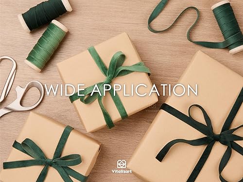 Miniatura 31 de Vitalizart Cinta de terciopelo verde polvoriento azul 3/8 pulgadas x 15 yardas, 3 rollos x 5 yardas para decoración de coronas de Navidad, adornos