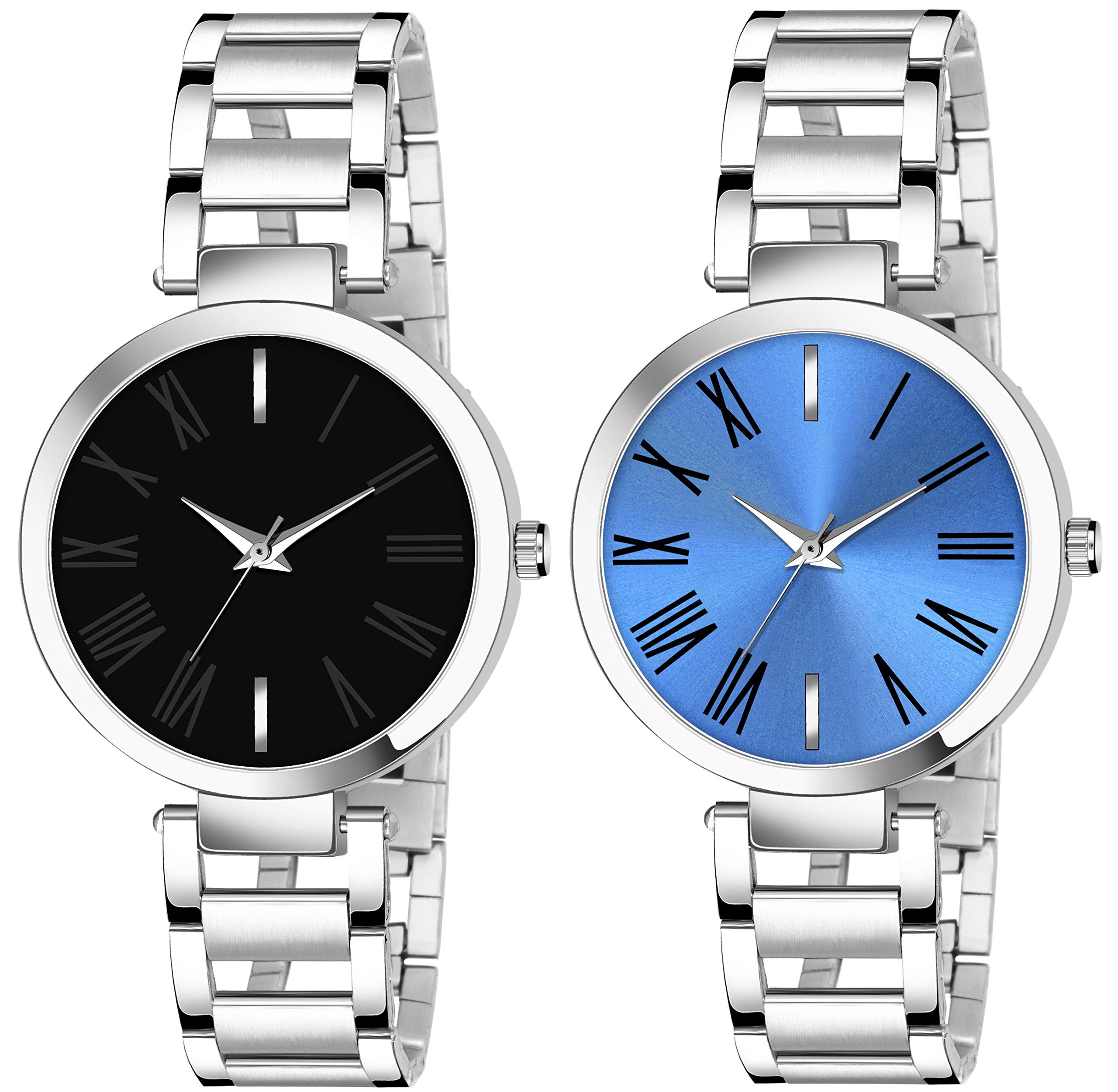 Praizy Black and Pink Dial Combo of 2 Watches Stainless Steel Stylish Analogue Watch - for Girls (Black,Blue) (B08R25ZXXX) Amazon Price History, Amazon Price Tracker