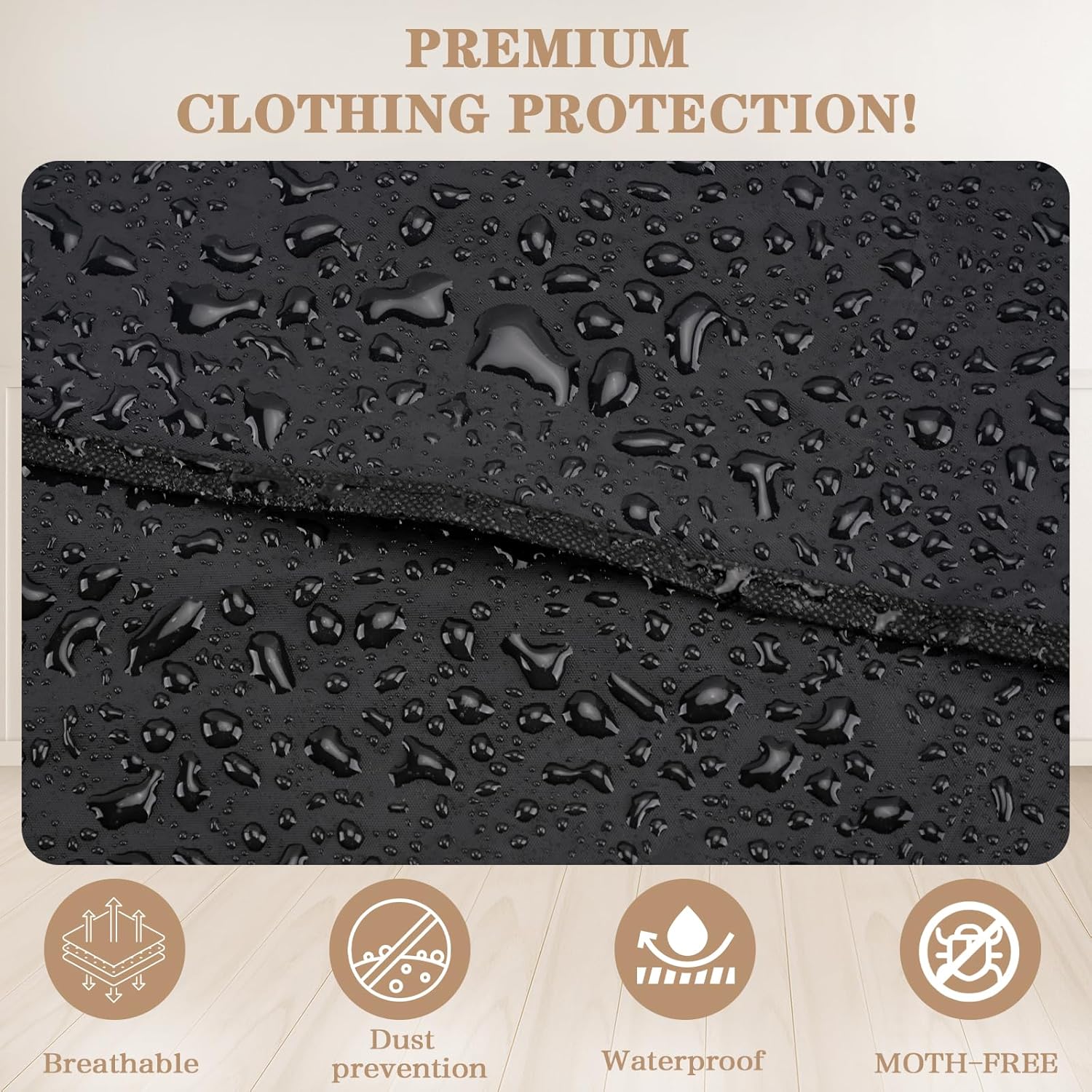 20 Pack Garment Bags for Hanging Clothes,Suit Bags For Closet Storage and Travel with Clear Window 40-inch Suit Garment Bag for Men Women Skirt Shirt Coat,Black - Image 6