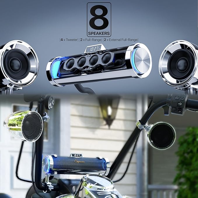 GoHawk Parlantes Bluetooth para Moto | Sistema Estéreo 8 Parlantes miniatura 2