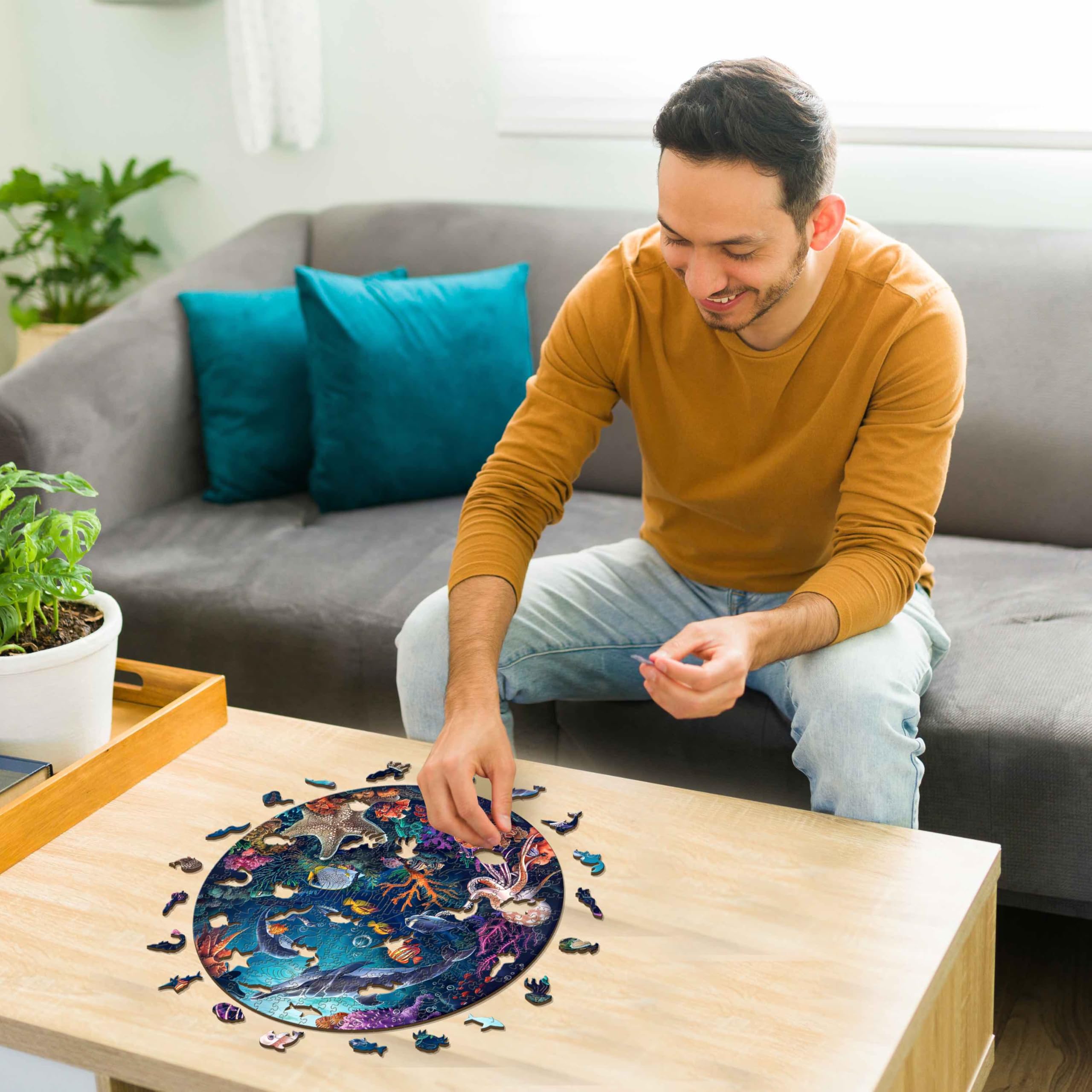 Iconic Puzzles – Sea Animals, fantasy animals, 100 % nachhaltiges Holzpuzzle, Geschenke für Kinder und Erwachsene, Größe M, 350 Teile – Ansicht 2