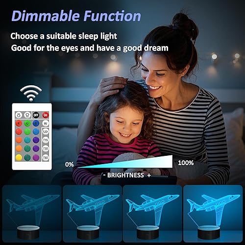 Miniatura 2 de OkiyiD Regalos de sirena para niña, luz nocturna de pez marino, lámpara de ilusión 3D con control remoto y táctil, decoración de sirena para