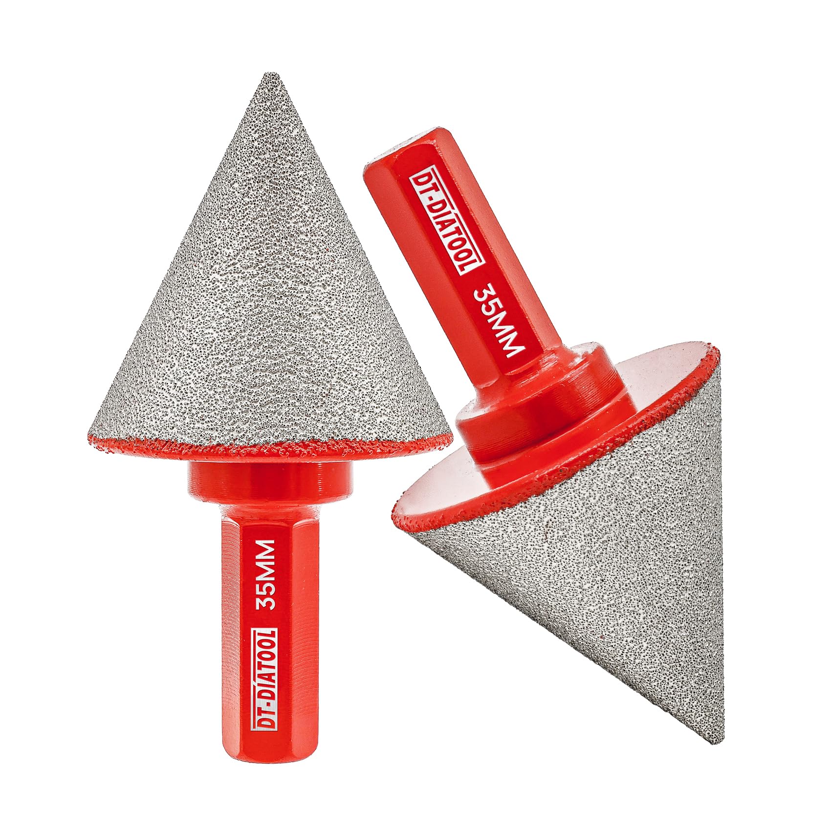 DT-DIATOOL Diamond Beveling Chamfer Bit 2PCS 50mm with Hex Shank for Tile Porcelain Ceramic Granite Marble Existing Holes Enlarging Polishing Shaping Trimming Repairing