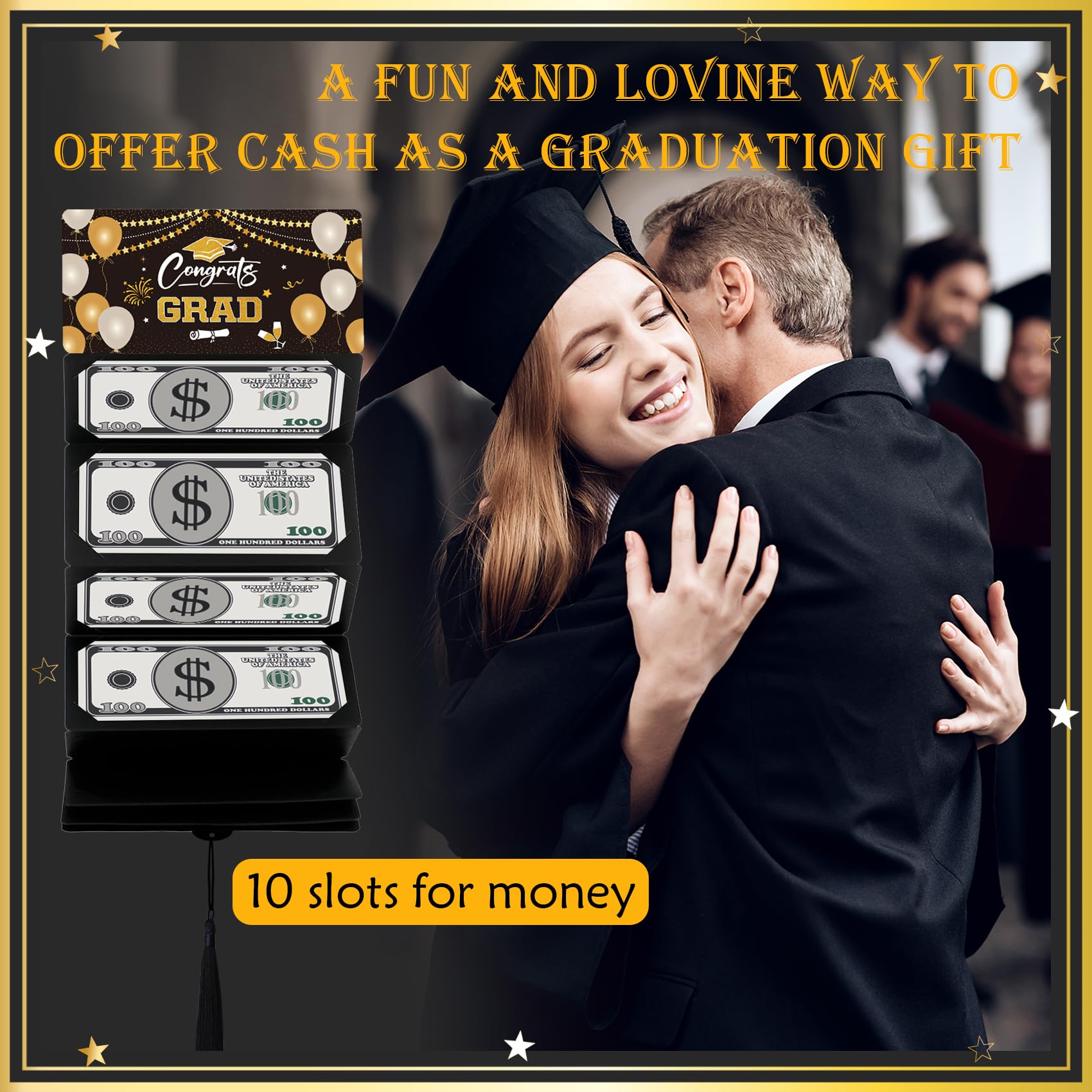 Graduation Gifts, Graduation Money Holder with 10 Bill & Card Slots and Envelope, Congratulation Cash Gift Card Holder for College Graduates 2026