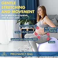 Vista 2 de ProBody Pilates Pregnancy Ball - Yoga Ball for Pregnancy with Book, Prenatal, Labor & Postnatal Maternity Exercise