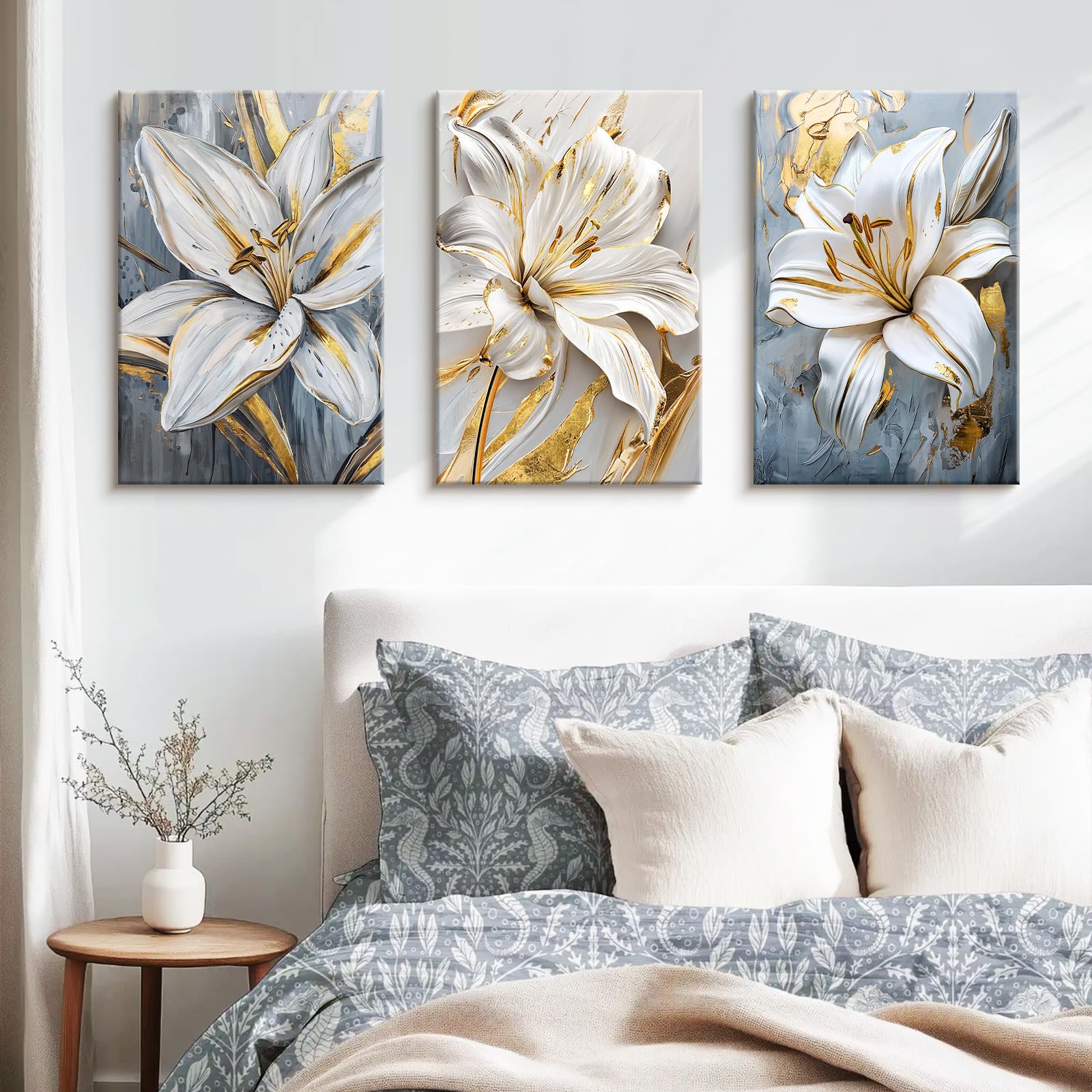 3 Pcs Wooden Framed Canvas Wall Art Set Bohemian Sage Green Canvas Prints Poster Geometric Line Beige Green Pictures for Living Room Bedroom Dinning Room Hallway Stairs Wall Decor 30x40cm x3pcs — view 87