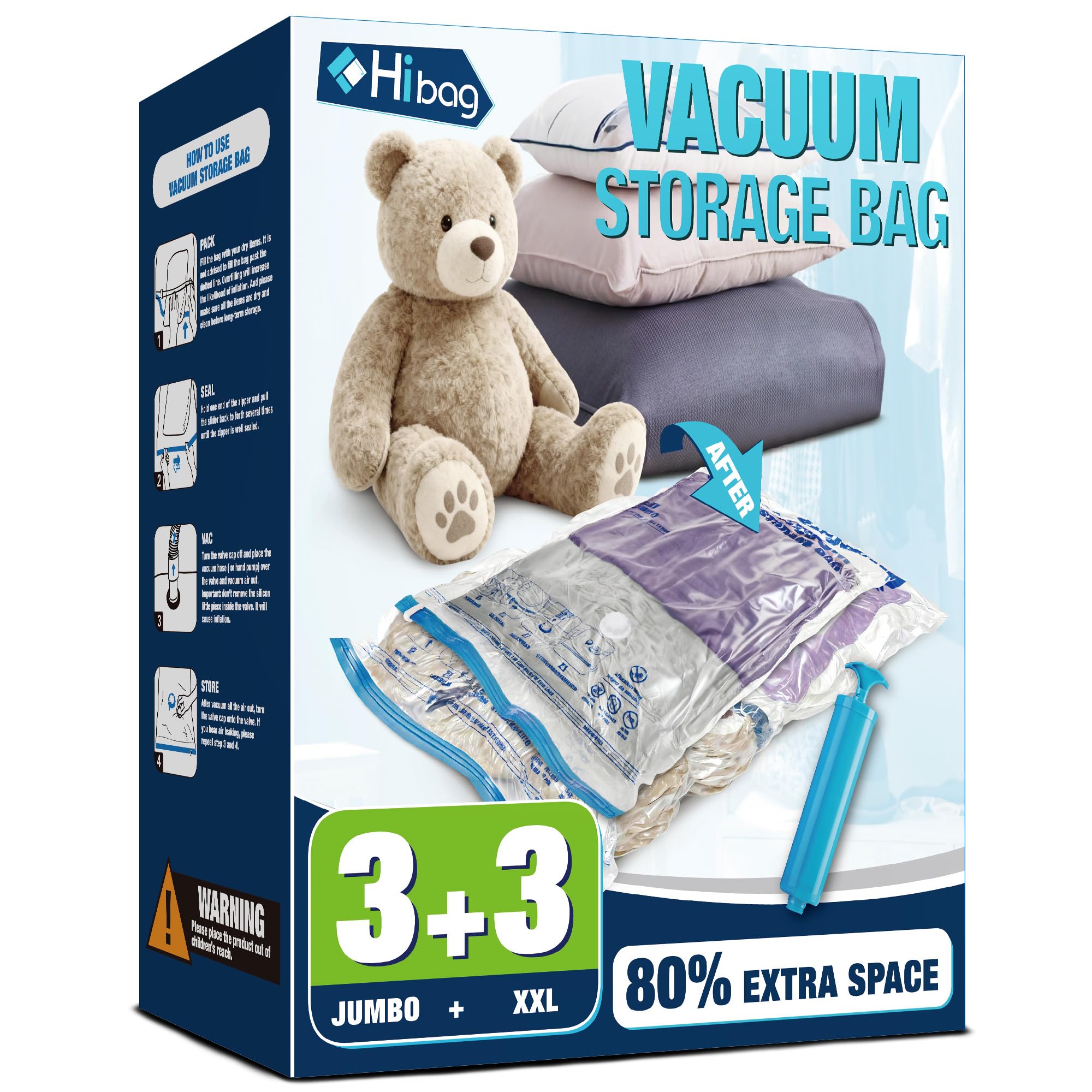 HIBAG Vacuum Storage Bags Jumbo and XXL