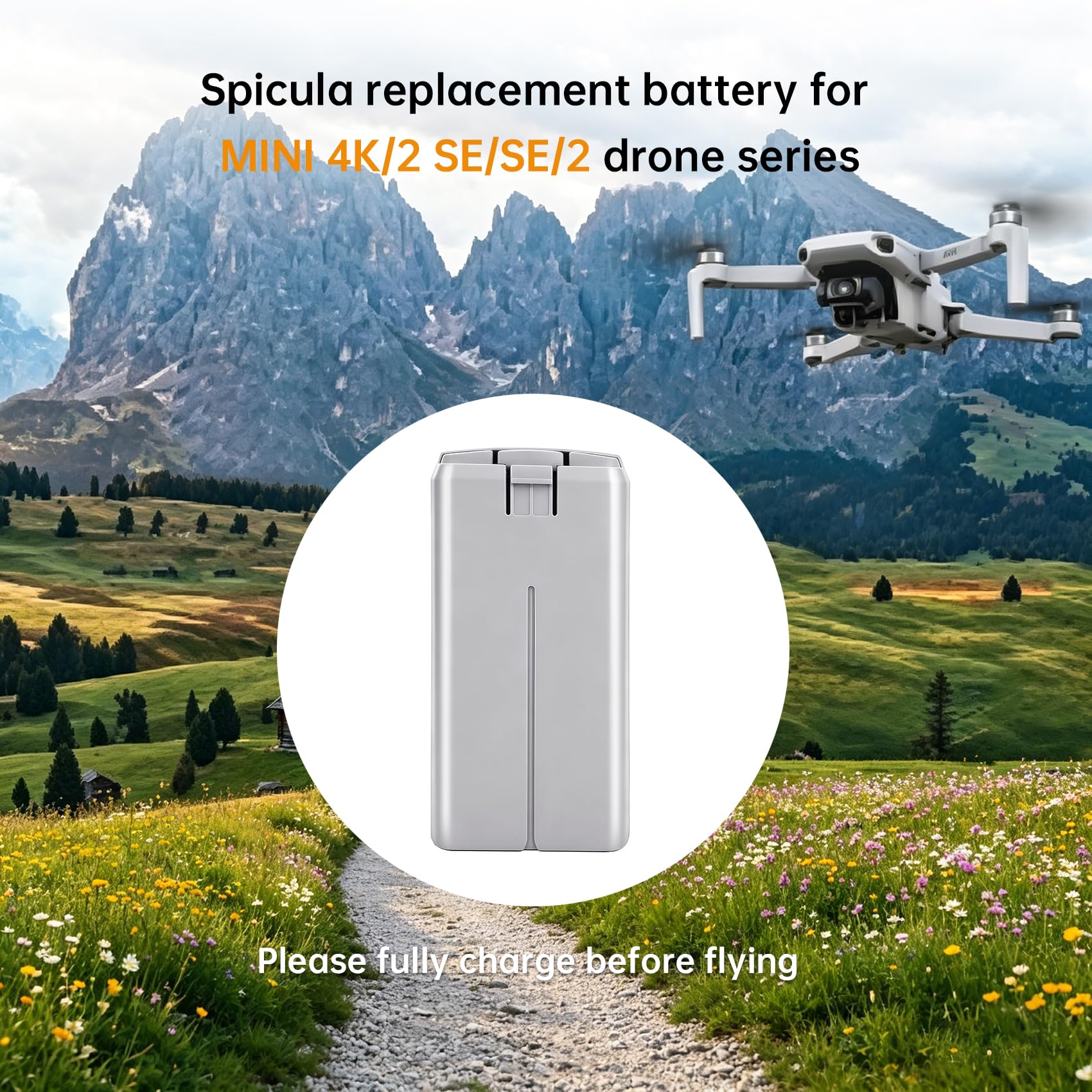 Mini 2, Mini 4K confezione da 2 batterie di ricambio intelligenti per drone da 2400 mAh autonomia di volo massima di 31 minuti compatibili con i droni DJI Mini 4K/2/SE/2 SE