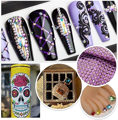 Miniatura 6 de 2000 diamantes de imitación de resina plana de 0.197 in, diamantes de imitación de parte trasera plana Siamrojo para uñas, vasos, tazas, botellas,