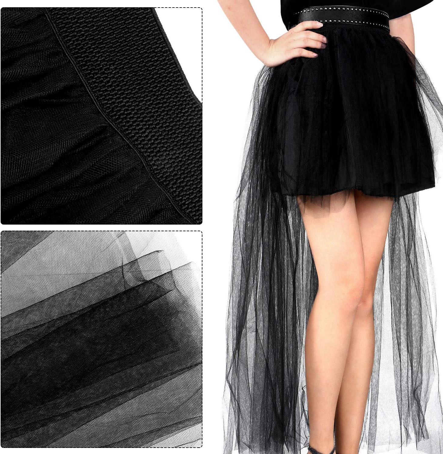 Norme 80's Outfit Accessories for Women Costume Bowknot Headband Lace Skirt Waistband for 80s Retro Masquerade - Image 5