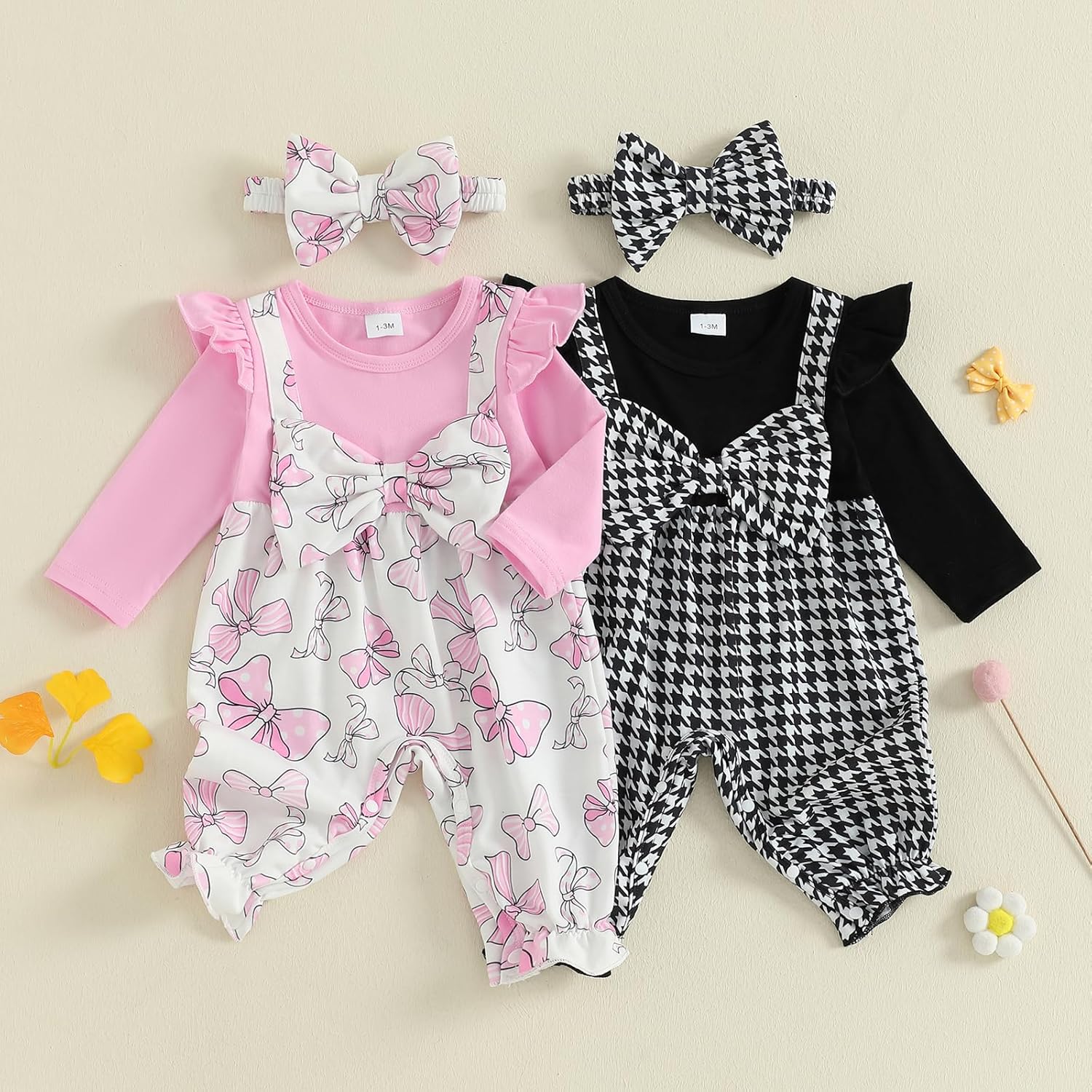 YINGISFITM Newborn Baby Girl Clothes Long Sleeve Romper One Piece Jumpsuit Fall Winter Infant Outfits 0 3 6 9 12 18 Months - Image 7